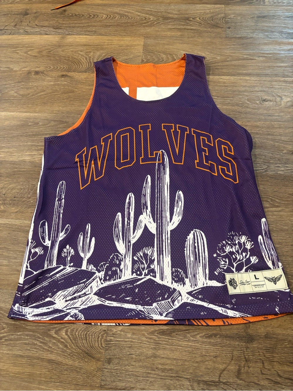 NWT Darc Sport Arizona Wolves Reversible Mesh Jersey Purple Orange Tank Mens L